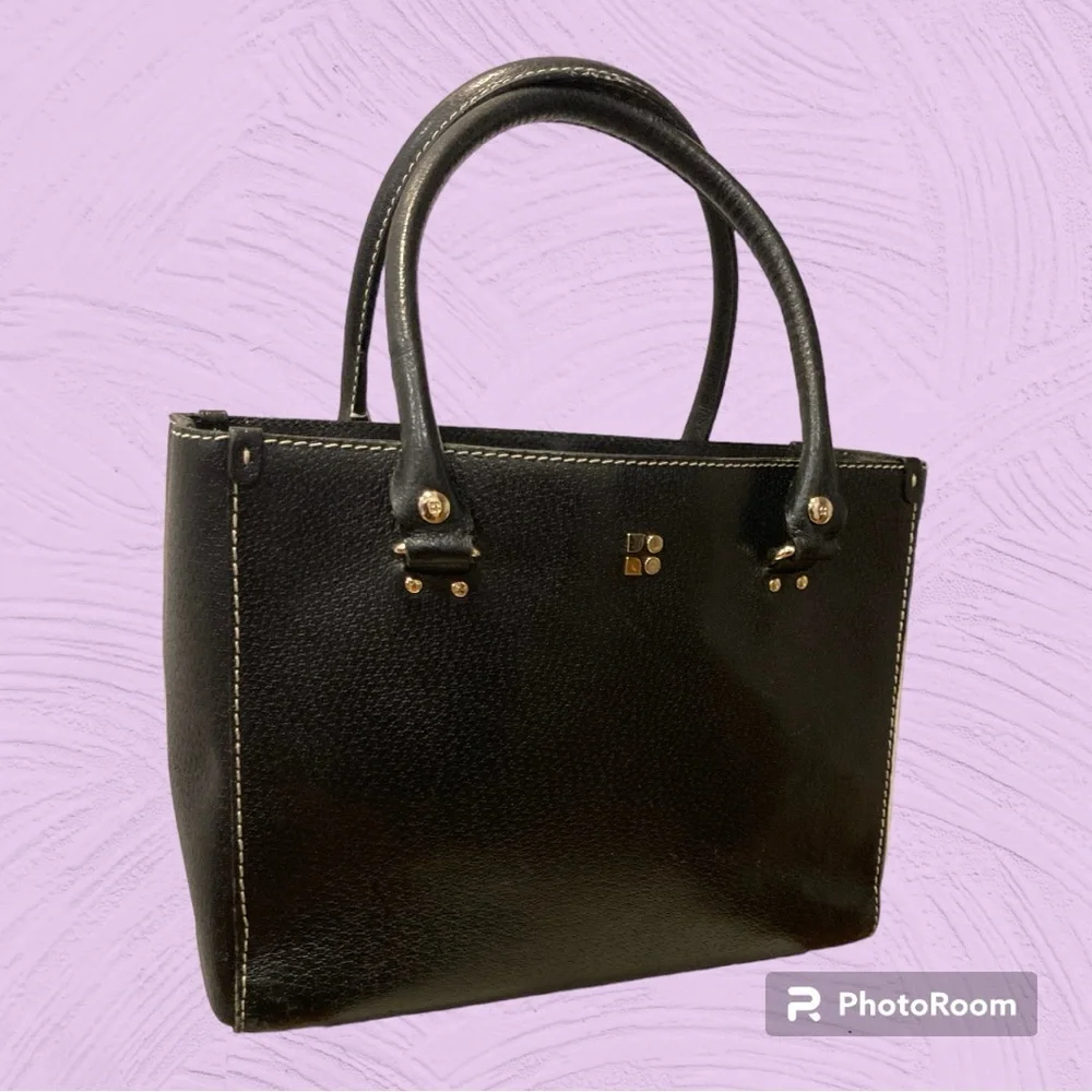 KATE SPADE  Vintage Leather Tote  - Black EUC - Picture 2 of 15